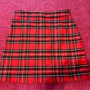J. Crew plaid/tartan red Mini Skirt Wool Blend